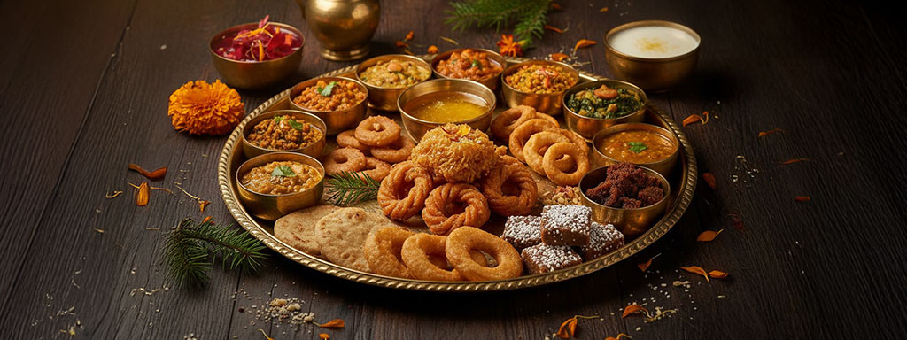 ghee-sankranti Dishes prepared with ghee, exchanged as gifts among villagers during the Olgia festival.
