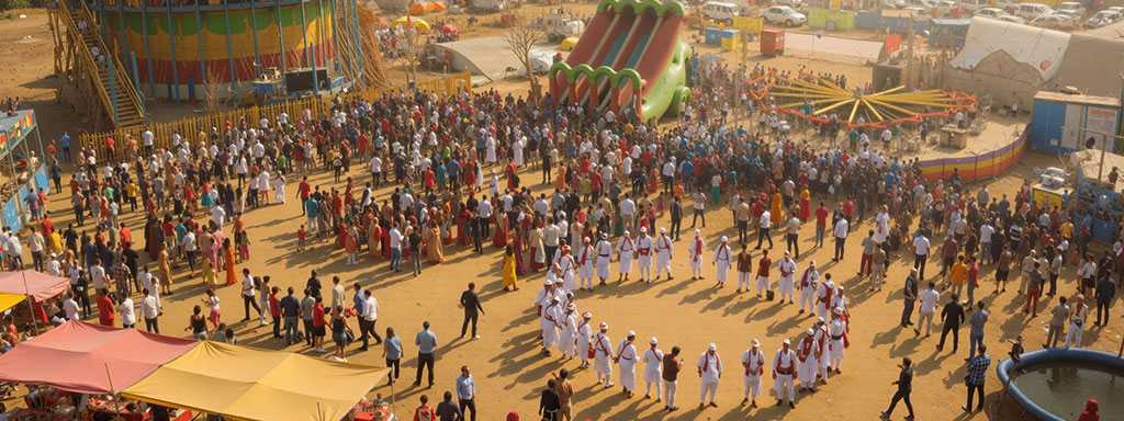 hill-jatra-pithoragarh People enjoying temple fair at Bikhauti Mela, Kumaon.