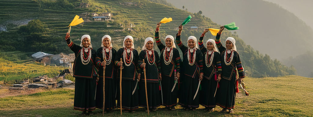 kandali-festival Shauka tribe celebrating Kandali bloom in Chamoli.